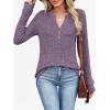 image:imageANRABESS Womens Henley Shirts Long Sleeve Tunic Tops 2025 Fall Fashion Outfits Ribbed Knit Sweaters Ladies Casual ClothesPurple