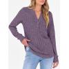 image:imageANRABESS Womens Henley Shirts Long Sleeve Tunic Tops 2025 Fall Fashion Outfits Ribbed Knit Sweaters Ladies Casual ClothesPurple