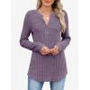 image:imageANRABESS Womens Henley Shirts Long Sleeve Tunic Tops 2025 Fall Fashion Outfits Ribbed Knit Sweaters Ladies Casual ClothesPurple