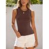 image:imageANRABESS Womens High Neck Tank Tops Stretchy Sleeveless Racerback Sexy Slim Fit Basic Tee Shirts Y2K Trendy Summer OutfitsDark Brown