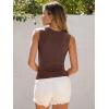 image:imageANRABESS Womens High Neck Tank Tops Stretchy Sleeveless Racerback Sexy Slim Fit Basic Tee Shirts Y2K Trendy Summer OutfitsDark Brown