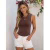 image:imageANRABESS Womens High Neck Tank Tops Stretchy Sleeveless Racerback Sexy Slim Fit Basic Tee Shirts Y2K Trendy Summer OutfitsDark Brown