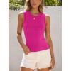 image:imageANRABESS Womens High Neck Tank Tops Stretchy Sleeveless Racerback Sexy Slim Fit Basic Tee Shirts Y2K Trendy Summer OutfitsHot Pink