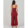 image:imageANRABESS Womens Jumpsuits Summer Linen Wide Leg Sleeveless V Neck Casual Dressy Rompers Pants 2026 Spring Vacation OutfitsDeep Red