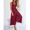 image:imageANRABESS Womens Jumpsuits Summer Linen Wide Leg Sleeveless V Neck Casual Dressy Rompers Pants 2026 Spring Vacation OutfitsFuchsia