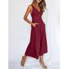 image:imageANRABESS Womens Jumpsuits Summer Linen Wide Leg Sleeveless V Neck Casual Dressy Rompers Pants 2026 Spring Vacation OutfitsFuchsia