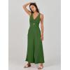 image:imageANRABESS Womens Jumpsuits Summer Linen Wide Leg Sleeveless V Neck Casual Dressy Rompers Pants 2026 Spring Vacation OutfitsGreen