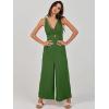image:imageANRABESS Womens Jumpsuits Summer Linen Wide Leg Sleeveless V Neck Casual Dressy Rompers Pants 2026 Spring Vacation OutfitsGreen