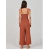 image:imageANRABESS Womens Jumpsuits Summer Linen Wide Leg Sleeveless V Neck Casual Dressy Rompers Pants 2026 Spring Vacation OutfitsRust