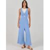 image:imageANRABESS Womens Jumpsuits Summer Linen Wide Leg Sleeveless V Neck Casual Dressy Rompers Pants 2026 Spring Vacation OutfitsSky Blue
