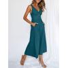image:imageANRABESS Womens Jumpsuits Summer Linen Wide Leg Sleeveless V Neck Casual Dressy Rompers Pants 2026 Spring Vacation OutfitsTeal