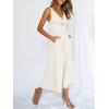 image:imageANRABESS Womens Jumpsuits Summer Linen Wide Leg Sleeveless V Neck Casual Dressy Rompers Pants 2026 Spring Vacation OutfitsWhite