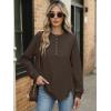image:imageANRABESS Womens Long Sleeve Henley Tops Tunic Sweatshirt Loose Slit Casual Button Shirts Pullover 2026 Spring Winter OutfitsBrown