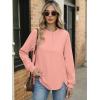 image:imageANRABESS Womens Long Sleeve Henley Tops Tunic Sweatshirt Loose Slit Casual Button Shirts Pullover 2026 Spring Winter OutfitsCoral Pink