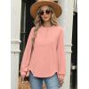 image:imageANRABESS Womens Long Sleeve Henley Tops Tunic Sweatshirt Loose Slit Casual Button Shirts Pullover 2026 Spring Winter OutfitsCoral Pink