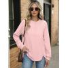 image:imageANRABESS Womens Long Sleeve Henley Tops Tunic Sweatshirt Loose Slit Casual Button Shirts Pullover 2026 Spring Winter OutfitsPink
