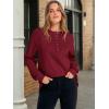 image:imageANRABESS Womens Long Sleeve Henley Tops Tunic Sweatshirt Loose Slit Casual Button Shirts Pullover 2026 Spring Winter OutfitsRed