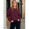 image:imageANRABESS Womens Long Sleeve Henley Tops Tunic Sweatshirt Loose Slit Casual Button Shirts Pullover 2026 Spring Winter OutfitsWine Red