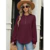 image:imageANRABESS Womens Long Sleeve Henley Tops Tunic Sweatshirt Loose Slit Casual Button Shirts Pullover 2026 Spring Winter OutfitsWine Red