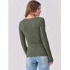 image:imageANRABESS Womens Long Sleeve Shirts Scoop Neck Ribbed Knit Slim Fitted Tops Casual Basic Tee 2025 Fall Fashion Outfits ClothesArmy Green