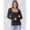 image:imageANRABESS Womens Long Sleeve Shirts Scoop Neck Ribbed Knit Slim Fitted Tops Casual Basic Tee 2025 Fall Fashion Outfits ClothesBlack