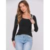 image:imageANRABESS Womens Long Sleeve Shirts Scoop Neck Ribbed Knit Slim Fitted Tops Casual Basic Tee 2025 Fall Fashion Outfits ClothesBlack