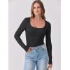 image:imageANRABESS Womens Long Sleeve Shirts Scoop Neck Ribbed Knit Slim Fitted Tops Casual Basic Tee 2025 Fall Fashion Outfits ClothesBlack