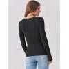 image:imageANRABESS Womens Long Sleeve Shirts Scoop Neck Ribbed Knit Slim Fitted Tops Casual Basic Tee 2025 Fall Fashion Outfits ClothesBlack