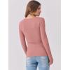 image:imageANRABESS Womens Long Sleeve Shirts Scoop Neck Ribbed Knit Slim Fitted Tops Casual Basic Tee 2025 Fall Fashion Outfits ClothesCoral