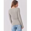 image:imageANRABESS Womens Long Sleeve Shirts Scoop Neck Ribbed Knit Slim Fitted Tops Casual Basic Tee 2025 Fall Fashion Outfits ClothesDark Khaki