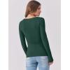 image:imageANRABESS Womens Long Sleeve Shirts Scoop Neck Ribbed Knit Slim Fitted Tops Casual Basic Tee 2025 Fall Fashion Outfits ClothesDeep Green