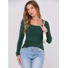 image:imageANRABESS Womens Long Sleeve Shirts Scoop Neck Ribbed Knit Slim Fitted Tops Casual Basic Tee 2025 Fall Fashion Outfits ClothesDeep Green