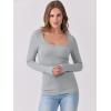 image:imageANRABESS Womens Long Sleeve Shirts Scoop Neck Ribbed Knit Slim Fitted Tops Casual Basic Tee 2025 Fall Fashion Outfits ClothesGrey