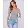 image:imageANRABESS Womens Long Sleeve Shirts Scoop Neck Ribbed Knit Slim Fitted Tops Casual Basic Tee 2025 Fall Fashion Outfits ClothesGrey