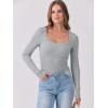 image:imageANRABESS Womens Long Sleeve Shirts Scoop Neck Ribbed Knit Slim Fitted Tops Casual Basic Tee 2025 Fall Fashion Outfits ClothesGrey