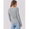 image:imageANRABESS Womens Long Sleeve Shirts Scoop Neck Ribbed Knit Slim Fitted Tops Casual Basic Tee 2025 Fall Fashion Outfits ClothesGrey