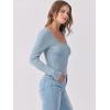 image:imageANRABESS Womens Long Sleeve Shirts Scoop Neck Ribbed Knit Slim Fitted Tops Casual Basic Tee 2025 Fall Fashion Outfits ClothesGrey Blue