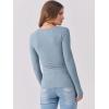 image:imageANRABESS Womens Long Sleeve Shirts Scoop Neck Ribbed Knit Slim Fitted Tops Casual Basic Tee 2025 Fall Fashion Outfits ClothesGrey Blue