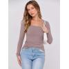 image:imageANRABESS Womens Long Sleeve Shirts Scoop Neck Ribbed Knit Slim Fitted Tops Casual Basic Tee 2025 Fall Fashion Outfits ClothesGrey Pink