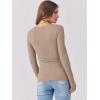 image:imageANRABESS Womens Long Sleeve Shirts Scoop Neck Ribbed Knit Slim Fitted Tops Casual Basic Tee 2025 Fall Fashion Outfits ClothesKhaki
