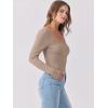 image:imageANRABESS Womens Long Sleeve Shirts Scoop Neck Ribbed Knit Slim Fitted Tops Casual Basic Tee 2025 Fall Fashion Outfits ClothesKhaki