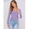 image:imageANRABESS Womens Long Sleeve Shirts Scoop Neck Ribbed Knit Slim Fitted Tops Casual Basic Tee 2025 Fall Fashion Outfits ClothesLight Purple