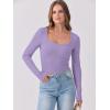 image:imageANRABESS Womens Long Sleeve Shirts Scoop Neck Ribbed Knit Slim Fitted Tops Casual Basic Tee 2025 Fall Fashion Outfits ClothesLight Purple