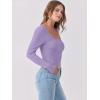image:imageANRABESS Womens Long Sleeve Shirts Scoop Neck Ribbed Knit Slim Fitted Tops Casual Basic Tee 2025 Fall Fashion Outfits ClothesLight Purple