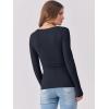 image:imageANRABESS Womens Long Sleeve Shirts Scoop Neck Ribbed Knit Slim Fitted Tops Casual Basic Tee 2025 Fall Fashion Outfits ClothesNavy Blue
