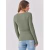 image:imageANRABESS Womens Long Sleeve Shirts Scoop Neck Ribbed Knit Slim Fitted Tops Casual Basic Tee 2025 Fall Fashion Outfits ClothesOlive