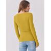 image:imageANRABESS Womens Long Sleeve Shirts Scoop Neck Ribbed Knit Slim Fitted Tops Casual Basic Tee 2025 Fall Fashion Outfits ClothesYellow