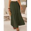 image:imageANRABESS Womens Maxi Skirts Elastic High Waist ALine Tiered Long Flowy Boho Skirts Summer Casual Beach amp Vacation WearArmy Green