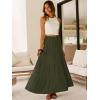 image:imageANRABESS Womens Maxi Skirts Elastic High Waist ALine Tiered Long Flowy Boho Skirts Summer Casual Beach amp Vacation WearArmy Green