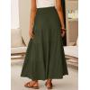 image:imageANRABESS Womens Maxi Skirts Elastic High Waist ALine Tiered Long Flowy Boho Skirts Summer Casual Beach amp Vacation WearArmy Green